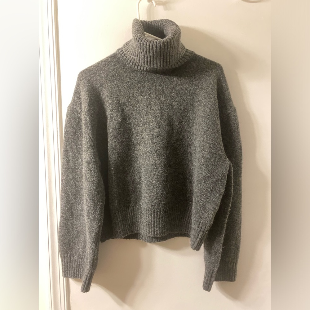 Gray Woman’s Turtleneck Sweater